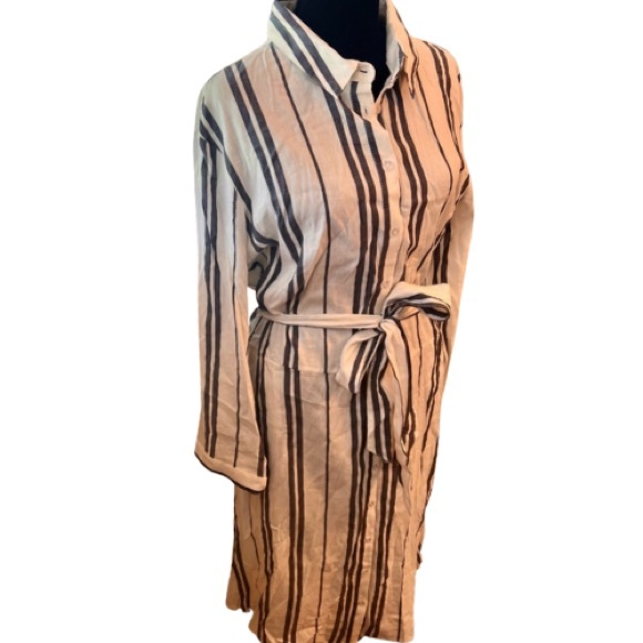 Philosophy Button-front Blue Striped Shirt Dress - Picture 6 of 10